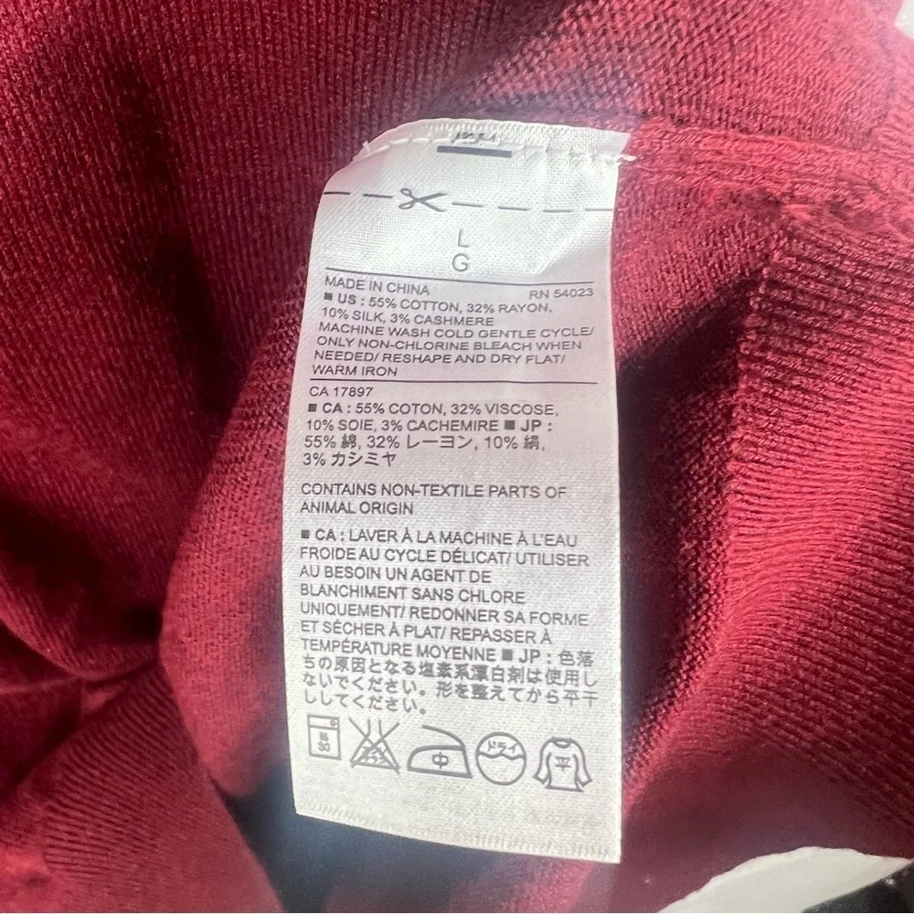 Banana Republic Men's Deep Red V-Neck Sweater